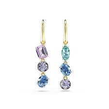 Gema drop earrings asymmetrical design mixed gold