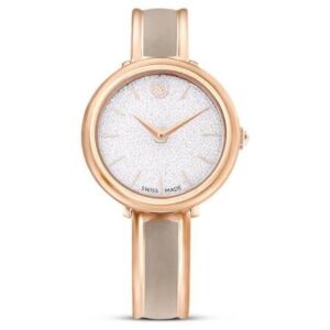 Crystalline bangle watch swiss made metal bracelets rose gold