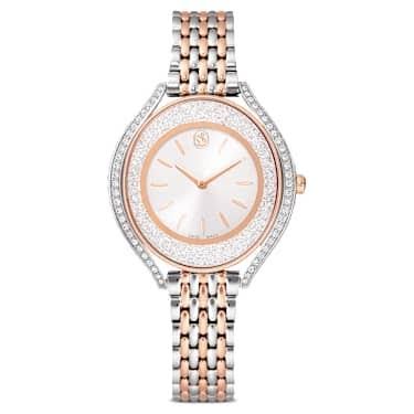 Crystalline aura watch swiss made metal bracelets rose gold