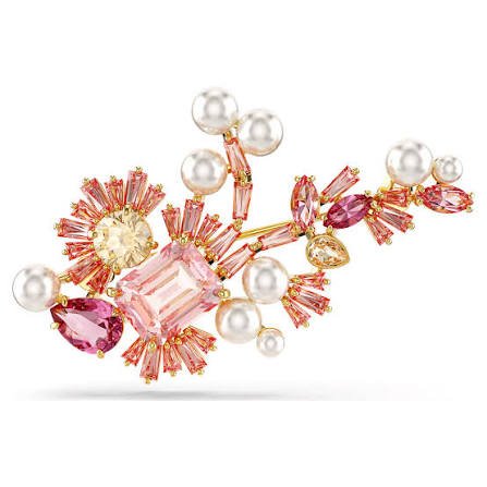 Gema brooch crystal pearl flower