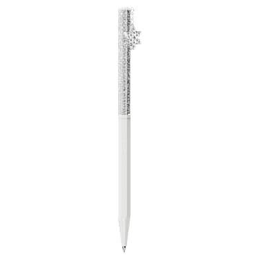 Crystalline ballpoint pen octagon shape white
