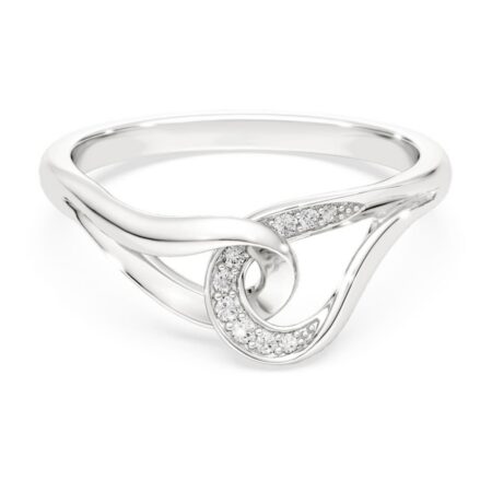 Classica ring round cut interlocking white silver