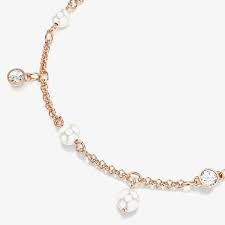 Imber bracelet crystal pearl round cut rose gold
