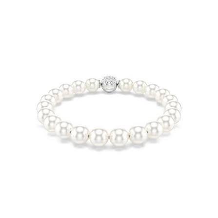 Matrix bracelet crystal pearl white rhodium plated