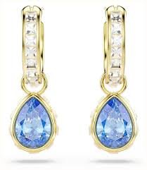 Chroma drop earrings pearl cut blue gold