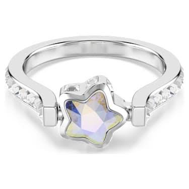 Chroma ring mixed star white rhodium plated