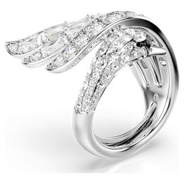 Vienna cocktail ring mixed swan white rhodium
