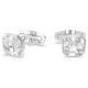 Millenia cufflinks octagon cut white rhodium plated