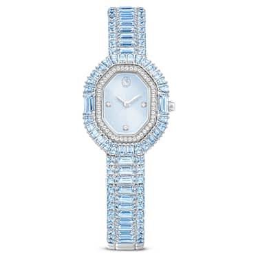 Matrix octagon watch baguettes cut metal blue