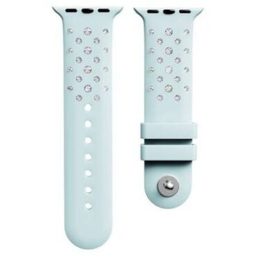 watch strap silicone with stitching green
