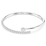 Matrix bangle round white rhodium plated