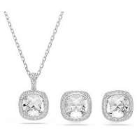 Una angelic set cushion cut white rhodium plated